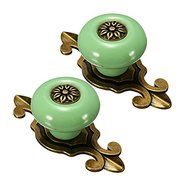 Idealdecor 2pcs Vintage Matted Black Base Ceramic Door Knobs Drawer Pull Handle Cabinet Cupboard Wardrobe Hardware... N12