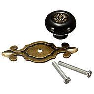 Idealdecor 2pcs Vintage Matted Black Base Ceramic Door Knobs Drawer Pull Handle Cabinet Cupboard Wardrobe Hardware... N15