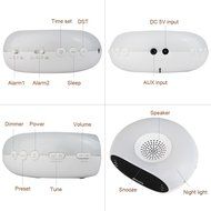 TIVDIO RT-4500 Digital Dual Alarm Clock with FM Radio Sleep Timer LED Display Snooze Night Light(White) N2
