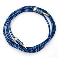 eBerry [A04 3.5mm Male to Male Audio Cable] Special Color Contrast Nylon Fiber Cloth Foil Shielded Slim Waist... N22