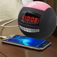 Raynic Dual Alarm Clock Radio|Wireless Bluetooth Speaker w/ USB Charging Port, Multi-Color LED Night Light, Snooze... N3