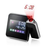 GEARONIC TM Projection Digital Weather Black LED Alarm Clock Snooze Color Display w/ LED Backlight N3