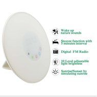Yun Wake Up Light Sunrise Simulation Alarm Clock Radio, with FM Radio Sounds,Colored Sunrise Simulation N7