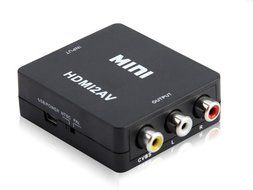 Kangcheng 1080p HDMI to RCA CVBS AV Composite Converter HDMI2AV Adapter support PAL/NTSC TV format output(black) N8