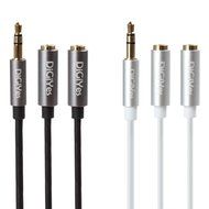 DiGiYes&reg; 1.8m（6ft） 3.5mm Male to 2 x 3.5mm Female Aux Stereo Audio Splitter Cable Gold Plated Metal Connector... N5
