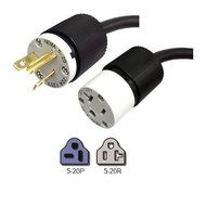 NEMA 5-20 Extension Power Cord - 6 Foot, 20 Amps/125V, 12 AWG - Iron Box # IBX-1010-06 N3