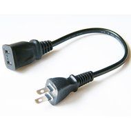 1ft short US power extension cable cord US AC 2-Prong male/female power cable N2