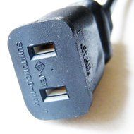 1ft short US power extension cable cord US AC 2-Prong male/female power cable N3
