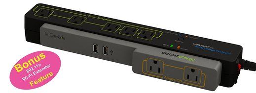 Wi-Fi-enabled i-BRIGHT7x 4ft Smart Surge Protector, remotely control power from anywhere with the BRIGHTenergy... N8