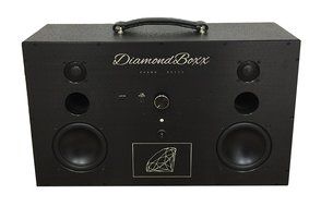 DiamondBoxx Model L Wireless BlueTooth Speaker / Boombox (Black with Black Aluminum)