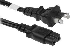 RiteAV - 6 Feet 18 AWG 2-Slot Polarized Power Cord IEC320C7 to NEMA 1-15P N4