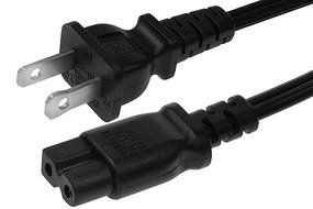 RiteAV - 6 Feet 18 AWG 2-Slot Polarized Power Cord IEC320C7 to NEMA 1-15P N5