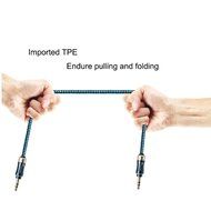 eBerry [A04 3.5mm Male to Male Audio Cable] Special Color Contrast Nylon Fiber Cloth Foil Shielded Slim Waist... N29