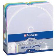 New VERBATIM 93804 TRIMpak CD/DVD Storage Cases, 10 pk