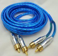 Crankin' Power High Performance Twisted Pair Dual Male RCA to Dual Male RCA Blue Cable, 12 Ft N2