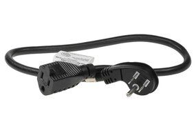 SF Cable, 3ft Ultra Low Profile Angle NEMA 5-15P to 5-15R with 36 inches 16/3 AWG SJT N5