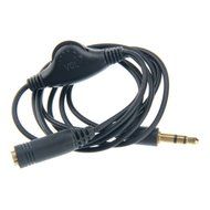 Foxnovo&reg;1M 3.5mm Male to Female Stereo Headphone Audio Extension Cable Cord with Volume Control (Black) N3