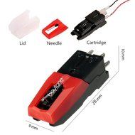 Boytone Stylus - Cartridge with 3 replacement ceramic needle for most turntable record players. N3