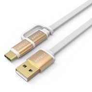 AIFFECT 3 Pack 3.3Ft 2 in 1 Duo Cable, Micro B to Type A Data &amp; Charging USB Cable with Type C Adapter for Devices... N6