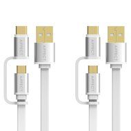 AIFFECT 3 Pack 3.3Ft 2 in 1 Duo Cable, Micro B to Type A Data &amp; Charging USB Cable with Type C Adapter for Devices... N7