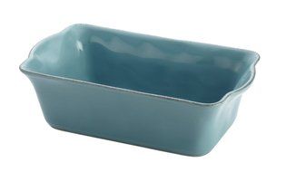 Premium Rachael Ray Cucina Stoneware Rectangle Blue Loaf Pan and a Multi Purpose Scraper N4