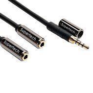 Supertech Slim 3.5mm Male to 2 x 3.5mm Female Aux Stereo Audio Splitter Cable 24K Gold Plated Metal Connector... N4