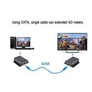 Cables Direct Online 60m / 190ft 1080P HD HDMI Network Extender Over Single Cat6 /6a /7 Ethernet Cable with IR... N4