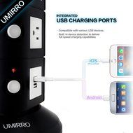 Umirro 10-Outlet Power Strip with 4 USB Charging Ports - Pure Black N6