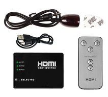 HDMI Switcher V1.3, Aibesser Intelligent 3 Input 1 Output HDMI Swither 3 Port Switch with IR remote for DVD,STB... N10