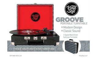 Vinyl Styl Groove Portable 3 Speed Turntable (Skull Design) N5