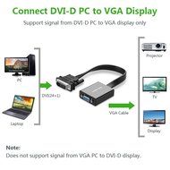 DVI to VGA, Ugreen Active 1080p DVI-D to VGA Adapter 24+1 DVI Male to VGA Female Converter, 60HZ and 3D, for PC... N5