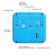 BonyTek Large Digital Alarm Clock With 3 Sets Alarm Clock and Light Activated Night Light, Time, Date,Temperature... N3