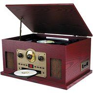 New SYLVANIA SRCD838 Nostalgia 5-in-1 Turntable/CD/Radio/Cassette Player with Auxiliary Input