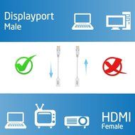 AVANTEK DisplayPort to HDMI Adapter Gold Plated DP HDTV Converter Cable with Audio, 7.8 Inch N5