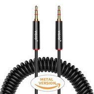 VOJO (2 Pack) 3.5mm Auxiliary Audio Cable 6ft Coiled Aux Cord for Car with Male to Male Gold Plated Jack, Tangle-free... N16