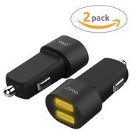 VOJO (2 Pack) 3.5mm Auxiliary Audio Cable 6ft Coiled Aux Cord for Car with Male to Male Gold Plated Jack, Tangle-free... N19