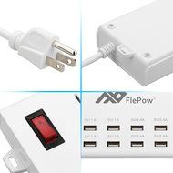 Power Strip, FlePow 1625W/13A 6-Outlet Surge Protector with 6 USB Charging Ports + 18 Pin Retractable Cable for... N8