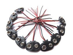 AspenTek 12cm/4.72 Inch 9v Battery Clip Snap Accessories (10-piece Pack)