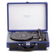 Knox Portable Bluetooth USB Turntable with Built-in Speakers (Blue) N5