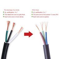 JACKYLED 2-PACK 16AWG Power Cord, Universal Power Cord, NEMA 5-15P to NEMA 5-15R, Black, 10 Feet/3m, UL listed N12