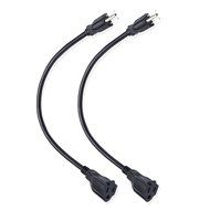 JACKYLED 2-PACK 16AWG Power Cord, Universal Power Cord, NEMA 5-15P to NEMA 5-15R, Black, 10 Feet/3m, UL listed N16