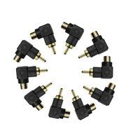 Ocr TM Right Angle Shaped RCA Male to RCA Female Connector Adapter Gold 10 Pack N2