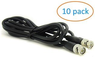 6ft RG59 Coaxial Cable with BNC Male Connector - 10 pack