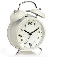 Peakeep 4" Twin Bell Alarm Clock with Stereoscopic Dial, Backlight, Battery Operated Loud Alarm Clock N5