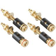 Parts Express Binding Post Banana Jack with 1" Thread 2 Pair Black Gold