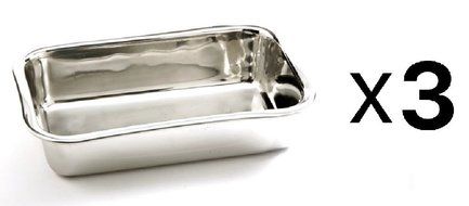 Norpro Stainless Steel Bread Loaf Meatloaf Dessert Pan Mirror Finish (3-Pack)