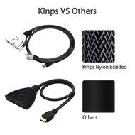 HDMI Switcher, Kinps&reg; 3 Port HDMI Switch for Switching Multiple Input Sources, High Speed Supports High Resolution... N8