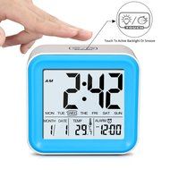 BonyTek Large Digital Alarm Clock With 3 Sets Alarm Clock and Light Activated Night Light, Time, Date,Temperature... N4