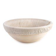 Homestia Round Shaped Bread Dough Proofing Rising Rattan Basket &amp; Linen, 9.8 Inch N13