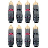 GLS Audio RCA Plugs 24K Gold Speaker Plug - 8 Pack N2